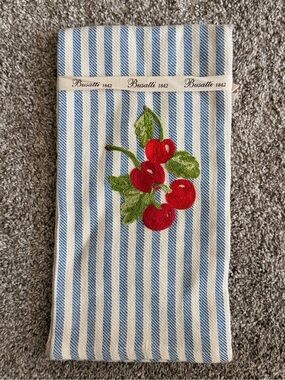 NEW Busatti Blue Striped Orange Floral Tea Towel